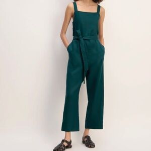 NWT EVERLANE The Linen Side-Button Jumpsuit